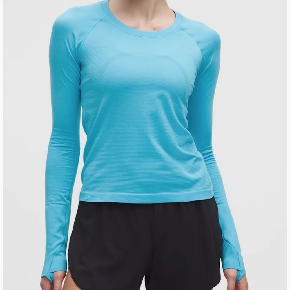lululemon Swiftly Tech Long-Sleeve Shirt 2.0 Waist Length Electric Turquoise